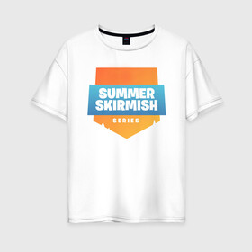 Женская футболка хлопок Oversize с принтом Summer Skirmish , 100% хлопок | свободный крой, круглый ворот, спущенный рукав, длина до линии бедер
 | epic games | games | королевская битва | лето | фортнайт