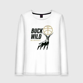 Женский лонгслив хлопок с принтом Buck Wild , 100% хлопок |  | antetokounmpo | basketball | bucks | giannis | milwaukee | mvp | nba | sport | streetball | адетокумбо | бакс | баскетбол | игра | милуоки | мяч | нба | олень | спорт | стритбол | тренер | чемпион | янис