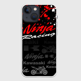 Чехол для iPhone 13 mini с принтом KAWASAKI NINJA   NINJA RACING ,  |  | kawasaki | motorcycle | motosport | ninja | racing | speed | sport | байк | гонки | двигатель | кавасаки | мото | мотокросс | мотоспорт | мототриал | мотоцикл | нинзя. | скорость | спорт