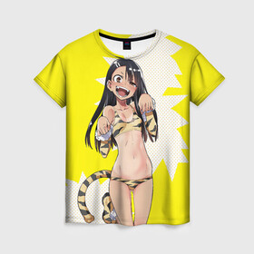 Женская футболка 3D с принтом Nagatoro , 100% полиэфир ( синтетическое хлопкоподобное полотно) | прямой крой, круглый вырез горловины, длина до линии бедер | anime | nagatoro | аниме | нагаторо | не издевайся надо мной