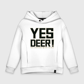 Детское худи Oversize хлопок с принтом Yes Deer! , френч-терри — 70% хлопок, 30% полиэстер. Мягкий теплый начес внутри —100% хлопок | боковые карманы, эластичные манжеты и нижняя кромка, капюшон на магнитной кнопке | Тематика изображения на принте: antetokounmpo | basketball | bucks | giannis | milwaukee | mvp | nba | sport | streetball | адетокумбо | бакс | баскетбол | игра | милуоки | мяч | нба | олень | спорт | стритбол | тренер | чемпион | янис