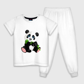 Детская пижама хлопок с принтом Банда с бамбуком  , 100% хлопок |  брюки и футболка прямого кроя, без карманов, на брюках мягкая резинка на поясе и по низу штанин
 | Тематика изображения на принте: бамбук | банда с бамбуком | животное | медведь | медвежонок | панда