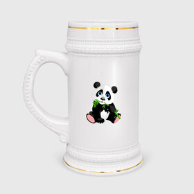 Кружка пивная с принтом Банда с бамбуком  ,  керамика (Материал выдерживает высокую температуру, стоит избегать резкого перепада температур) |  объем 630 мл | бамбук | банда с бамбуком | животное | медведь | медвежонок | панда