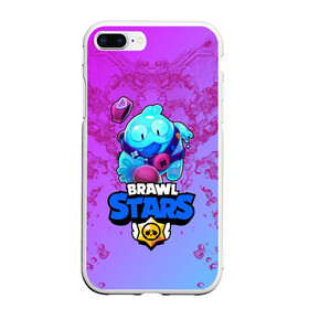 Чехол для iPhone 7Plus/8 Plus матовый с принтом BRAWL STARS SQUEAK: СКВИК. , Силикон | Область печати: задняя сторона чехла, без боковых панелей | brawl stars | leon | sally leon | shark | werewolf leon | акула | бравл старс | оборотень | сквик squeak