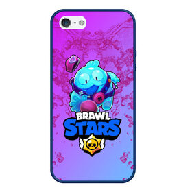 Чехол для iPhone 5/5S матовый с принтом BRAWL STARS SQUEAK: СКВИК. , Силикон | Область печати: задняя сторона чехла, без боковых панелей | brawl stars | leon | sally leon | shark | werewolf leon | акула | бравл старс | оборотень | сквик squeak