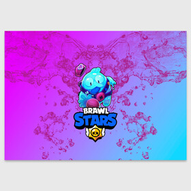 Поздравительная открытка с принтом BRAWL STARS SQUEAK: СКВИК. , 100% бумага | плотность бумаги 280 г/м2, матовая, на обратной стороне линовка и место для марки
 | brawl stars | leon | sally leon | shark | werewolf leon | акула | бравл старс | оборотень | сквик squeak