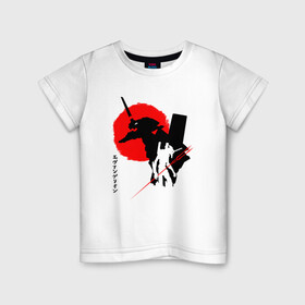 Детская футболка хлопок с принтом ЕВА-02 | RED SUN , 100% хлопок | круглый вырез горловины, полуприлегающий силуэт, длина до линии бедер | anime | eva | evangelion | nerv | аниме | анимэ | ева | евангилион | нерв | роботы | рэй | синдзи | япония