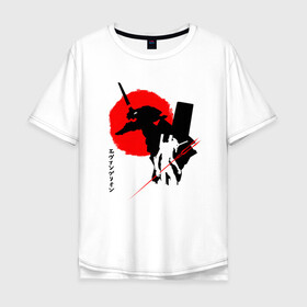 Мужская футболка хлопок Oversize с принтом ЕВА-02 | RED SUN , 100% хлопок | свободный крой, круглый ворот, “спинка” длиннее передней части | anime | eva | evangelion | nerv | аниме | анимэ | ева | евангилион | нерв | роботы | рэй | синдзи | япония
