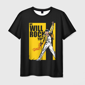 Мужская футболка 3D с принтом We will rock you , 100% полиэфир | прямой крой, круглый вырез горловины, длина до линии бедер | alternative | metall | music | queen | qween | rock | альтернатива | квин | куин | металл | музыка | рок | фредди меркьюри