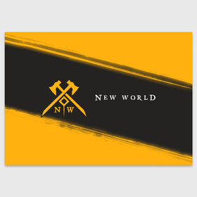 Поздравительная открытка с принтом New World - Brush , 100% бумага | плотность бумаги 280 г/м2, матовая, на обратной стороне линовка и место для марки
 | Тематика изображения на принте: amazon | covenant | game | games | logo | marauders | new | new world | rpg | syndicate | world | амазон | ворлд | игра | игры | ковенанты | краска | лого | марадеры | мир | новый | нью | нью ворлд | рпг | синдикат