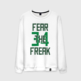 Мужской свитшот хлопок с принтом Fear The Freak 34 , 100% хлопок |  | Тематика изображения на принте: antetokounmpo | basketball | bucks | giannis | milwaukee | mvp | nba | sport | streetball | адетокумбо | бакс | баскетбол | игра | милуоки | мяч | нба | олень | спорт | стритбол | тренер | чемпион | янис