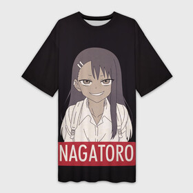 Платье-футболка 3D с принтом Miss Nagatoro ,  |  | anime | chan | dont | gamo | hayase | manga | me | miss | mock | nagatoro | naoto | no | president | sakura | senpai | toy | with | yoshi | аниме | гамо | ёши | издевайся | йоши | манга | нагаторо | наото | не | президент | сакура | семпай |