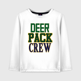 Детский лонгслив хлопок с принтом Deer Pack Crew , 100% хлопок | круглый вырез горловины, полуприлегающий силуэт, длина до линии бедер | antetokounmpo | basketball | bucks | giannis | milwaukee | mvp | nba | sport | streetball | адетокумбо | бакс | баскетбол | игра | милуоки | мяч | нба | олень | спорт | стритбол | тренер | чемпион | янис