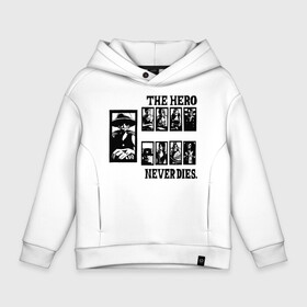 Детское худи Oversize хлопок с принтом THE HERO NEVER DIES. One Piece , френч-терри — 70% хлопок, 30% полиэстер. Мягкий теплый начес внутри —100% хлопок | боковые карманы, эластичные манжеты и нижняя кромка, капюшон на магнитной кнопке | anime | manga | monkey d. luffy | one piece | аниме | большой куш | ван пис | вон пис | гол д. роджер | кайдо | король пиратов | луфи | луффи | манга | манки д. луффи | нами | нико робин | пират | портгас д. эйс | ророноа зоро