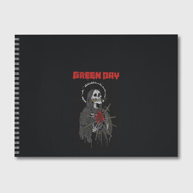 Альбом для рисования с принтом GreenDay | ГринДей | Poster (Z) , 100% бумага
 | матовая бумага, плотность 200 мг. | Тематика изображения на принте: billie joe armstrong | greenday | rock | альтернативный | билли джо армстронг | гриндей | зеленый день | майк дёрнт | музыка | панк рок | поп панк | рок | тре кул