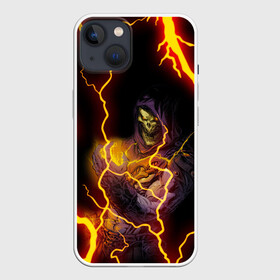 Чехол для iPhone 13 с принтом СКЕЛЕТОР | ВЛАСТЕЛИНЫ ВСЕЛЕННОЙ (Z) ,  |  | masters of the universe | mult | skeletor | властелины вселенной | мульт | мультфильм | скелетор