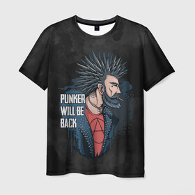 Мужская футболка 3D с принтом Punker , 100% полиэфир | прямой крой, круглый вырез горловины, длина до линии бедер | анархия | арт | графика | мужчина | панк | рок | рокер | человек
