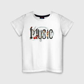 Детская футболка хлопок с принтом Моя любимая музыка , 100% хлопок | круглый вырез горловины, полуприлегающий силуэт, длина до линии бедер | Тематика изображения на принте: ди джей | наушники | покой жизни | рэп музыка | эквалайзер