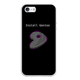 Чехол для iPhone 5/5S матовый с принтом Install Gentoo , Силикон | Область печати: задняя сторона чехла, без боковых панелей | distro | gentoo | linux | programmer | генту | дистибутив | линух | программистам
