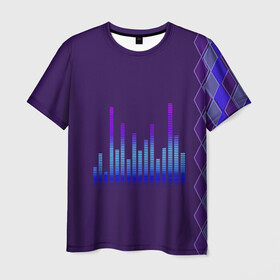 Мужская футболка 3D с принтом Эквалайзер , 100% полиэфир | прямой крой, круглый вырез горловины, длина до линии бедер | dj | клуб | музыка | неон | ультрафиолет | эквалайзер