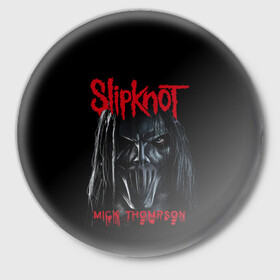 Значок с принтом MICK THOMPSON | SLIPKNOT | СЛИПКНОТ (Z) ,  металл | круглая форма, металлическая застежка в виде булавки | mick thompson | rock | slipknot | кейси джонс | мик томпсон | петля | рок | скользящий узел | слипкнот | тяжелый рок | удавка