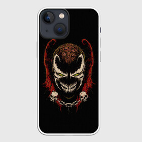 Чехол для iPhone 13 mini с принтом Spawn профиль ,  |  | al simmons | antihero | chain | comics | evil | hell | skull | smile | spawn | ад | антигерой | зло | комиксы | отродье | спаун | улыбка | цепь | череп | эл симмонс