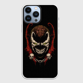 Чехол для iPhone 13 Pro Max с принтом Spawn профиль ,  |  | al simmons | antihero | chain | comics | evil | hell | skull | smile | spawn | ад | антигерой | зло | комиксы | отродье | спаун | улыбка | цепь | череп | эл симмонс