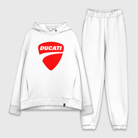 Женский костюм хлопок Oversize с принтом DUCATI ДУКАТИ ЭМБЛЕМА ,  |  | ducati | moto | motocycle | racing | sport | дукати | мото | мотоспорт | мотоцикл | рейсинг | спорт