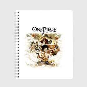 Тетрадь с принтом One Piece. Большой куш , 100% бумага | 48 листов, плотность листов — 60 г/м2, плотность картонной обложки — 250 г/м2. Листы скреплены сбоку удобной пружинной спиралью. Уголки страниц и обложки скругленные. Цвет линий — светло-серый
 | anime | manga | monkey d. luffy | one piece | аниме | большой куш | ван пис | вон пис | гол д. роджер | кайдо | король пиратов | луфи | луффи | манга | манки д. луффи | нами | нико робин | пират | портгас д. эйс | ророноа зоро