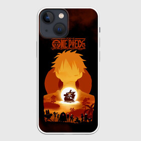 Чехол для iPhone 13 mini с принтом One Piece пираты Соломенной Шляпы ,  |  | anime | manga | one piece | аниме | большой куш | ван пис | весёлый роджер | вон пис | король пиратов | логотип | манга | монки д. луффи | мугивары | перекрещённый костями | пират | пиратский флаг