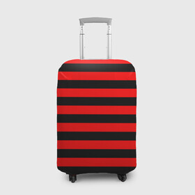 Чехол для чемодана 3D с принтом Черные Полосы На красном Фоне , 86% полиэфир, 14% спандекс | двустороннее нанесение принта, прорези для ручек и колес | black | bright | in the top | in the trend | red | stripes | youth | в топе | в тренде | красный | молодежь | полоски | черный | яркий