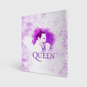 Холст квадратный с принтом Freddie Mercury | Queen (Z) , 100% ПВХ |  | freddie mercury | music | queen | брайан мэй | глэм рок | джон дикон | квин | королева | музыка | поп рок | роджер тейлор | фредди меркьюри | хард рок
