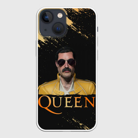 Чехол для iPhone 13 mini с принтом Фредди Меркьюри | Freddie Mercury (Z) ,  |  | freddie mercury | music | queen | брайан мэй | глэм рок | джон дикон | квин | королева | музыка | поп рок | роджер тейлор | фредди меркьюри | хард рок