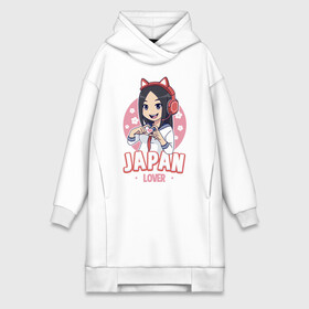 Платье-худи хлопок с принтом Japan lover anime girl ,  |  | Тематика изображения на принте: anime | girl | japan | kawaii | lover | аниме | девушка | кавай | сакура | япония