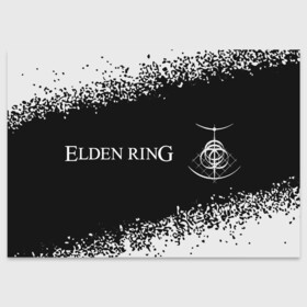 Поздравительная открытка с принтом Elden Ring - Spray , 100% бумага | плотность бумаги 280 г/м2, матовая, на обратной стороне линовка и место для марки
 | Тематика изображения на принте: action | elden | game | games | playstation | ring | rpg | игра | игры | краска | плейстейшн | ринг | рпг | спрей | экшн | элден
