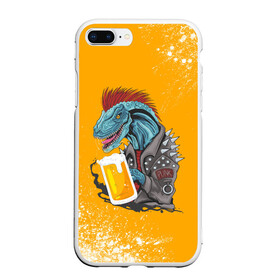 Чехол для iPhone 7Plus/8 Plus матовый с принтом Пивозавр - Взрыв , Силикон | Область печати: задняя сторона чехла, без боковых панелей | Тематика изображения на принте: dinosaur | pivo | pivozavr | взрыв | динозавр | краска | прикол