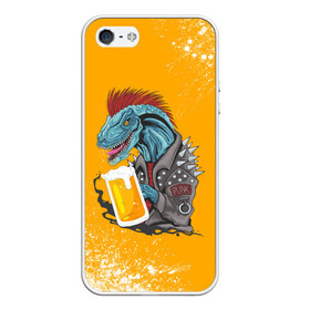 Чехол для iPhone 5/5S матовый с принтом Пивозавр - Взрыв , Силикон | Область печати: задняя сторона чехла, без боковых панелей | dinosaur | pivo | pivozavr | взрыв | динозавр | краска | прикол