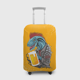 Чехол для чемодана 3D с принтом Пивозавр - Взрыв , 86% полиэфир, 14% спандекс | двустороннее нанесение принта, прорези для ручек и колес | dinosaur | pivo | pivozavr | взрыв | динозавр | краска | прикол