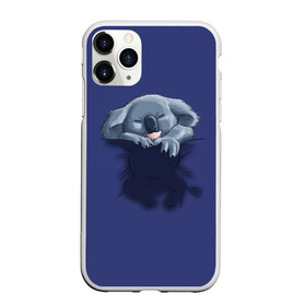 Чехол для iPhone 11 Pro Max матовый с принтом Спящая коала , Силикон |  | koala | арт | детеныш | детёныш коалы | животное | зверь | карман на груди | коала | малыш | медведь | медвежонок | милота | милые животные | милые звери | милые зверьки | мимими | мишка | ребенок
