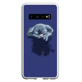 Чехол для Samsung Galaxy S10 с принтом Спящая коала , Силикон | Область печати: задняя сторона чехла, без боковых панелей | koala | арт | детеныш | детёныш коалы | животное | зверь | карман на груди | коала | малыш | медведь | медвежонок | милота | милые животные | милые звери | милые зверьки | мимими | мишка | ребенок
