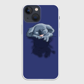 Чехол для iPhone 13 mini с принтом Спящая коала ,  |  | koala | арт | детеныш | детёныш коалы | животное | зверь | карман на груди | коала | малыш | медведь | медвежонок | милота | милые животные | милые звери | милые зверьки | мимими | мишка | ребенок