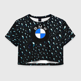 Женская футболка Crop-top 3D с принтом BMW Collection Storm , 100% полиэстер | круглая горловина, длина футболки до линии талии, рукава с отворотами | auto | bmw | car | motor | sport | sport car | авто | авто бренды | бмв | вода | дождь | капли | машина | спорт | спорт кар