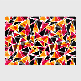 Магнитный плакат 3Х2 с принтом Разноцветные треугольники , Полимерный материал с магнитным слоем | 6 деталей размером 9*9 см | абстрактный | геометрические фигуры | геометрический узор | желтый | красный | полигональный | разноцветный | треугольники | черный