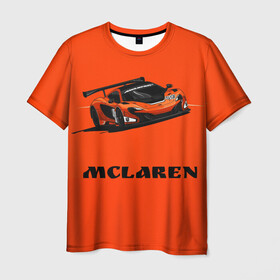 Мужская футболка 3D с принтом mclaren , 100% полиэфир | прямой крой, круглый вырез горловины, длина до линии бедер | car | mclaren | макларен | машина