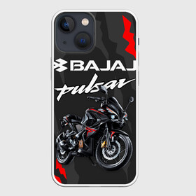 Чехол для iPhone 13 mini с принтом BAJAJ PULSAR   БАДЖАДЖ ПУЛЬСАР ,  |  | avenger. | bajaj | boxer | dominar | motorcycle | motosport | pulsar | racing | speed | sport | баджадж | байк | гонки | двигатель | мото | мотокросс | мотоспорт | мототриал | мотоцикл | скорость | спорт
