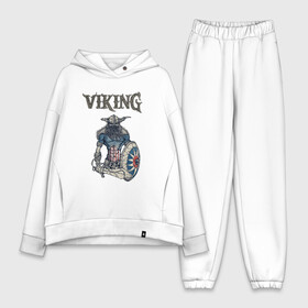 Женский костюм хлопок Oversize с принтом Викинг | Viking | Воин (Z) ,  |  | scandinavian | skull | valhala | valhalla | viking | vikings | warriros | вальхала | викинг | воин | скандинавия | скандинавская мифология | череп