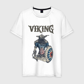 Мужская футболка хлопок с принтом Викинг | Viking | Воин (Z) , 100% хлопок | прямой крой, круглый вырез горловины, длина до линии бедер, слегка спущенное плечо. | scandinavian | skull | valhala | valhalla | viking | vikings | warriros | вальхала | викинг | воин | скандинавия | скандинавская мифология | череп