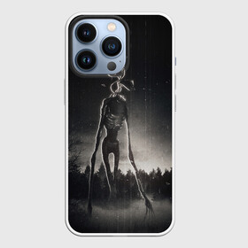 Чехол для iPhone 13 Pro с принтом Сиреноголовый в Лесу (Игра) ,  |  | forest | games | monster | night | siren head | детям | игры | лес | монстр | надпись | ночь | сирена | сиреноголовый | солнце | страшилка | текст | темно | туман | ужастик | хоррор