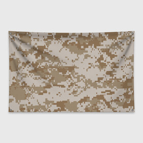 Флаг-баннер с принтом Камуфляжный пиксель , 100% полиэстер | размер 67 х 109 см, плотность ткани — 95 г/м2; по краям флага есть четыре люверса для крепления | иллюстрация | камуфляж | пикселька | пустынный | форма