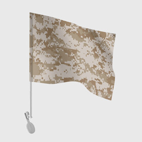 Флаг для автомобиля с принтом Камуфляжный пиксель , 100% полиэстер | Размер: 30*21 см | иллюстрация | камуфляж | пикселька | пустынный | форма